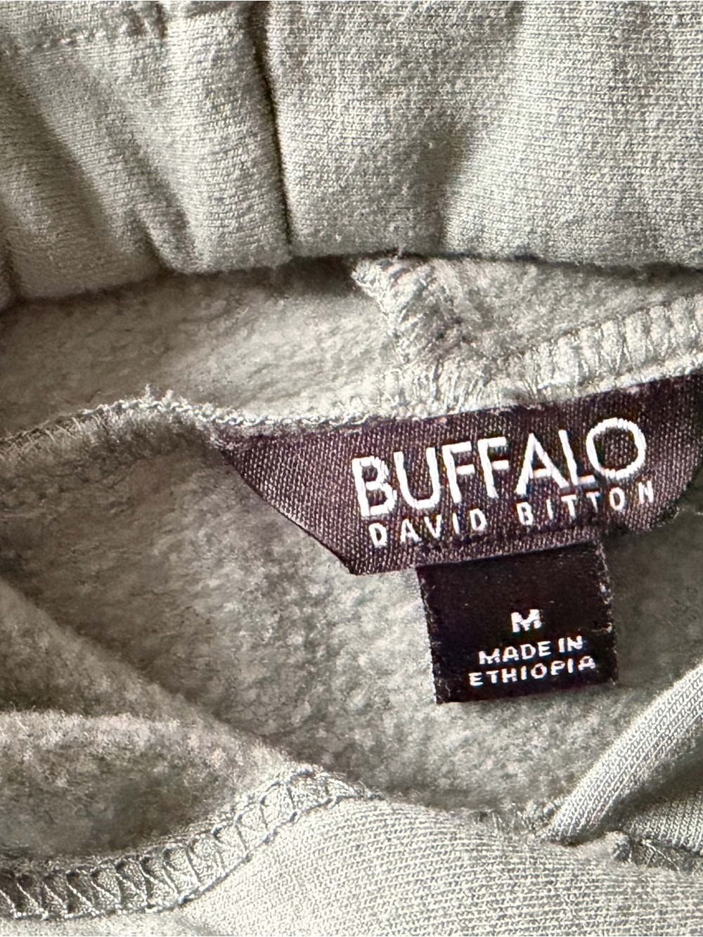 Buffalo David Bitton Sage Green Pullover Hoodie Size Medium Soft Fleece Lined - Picture 2 of 4